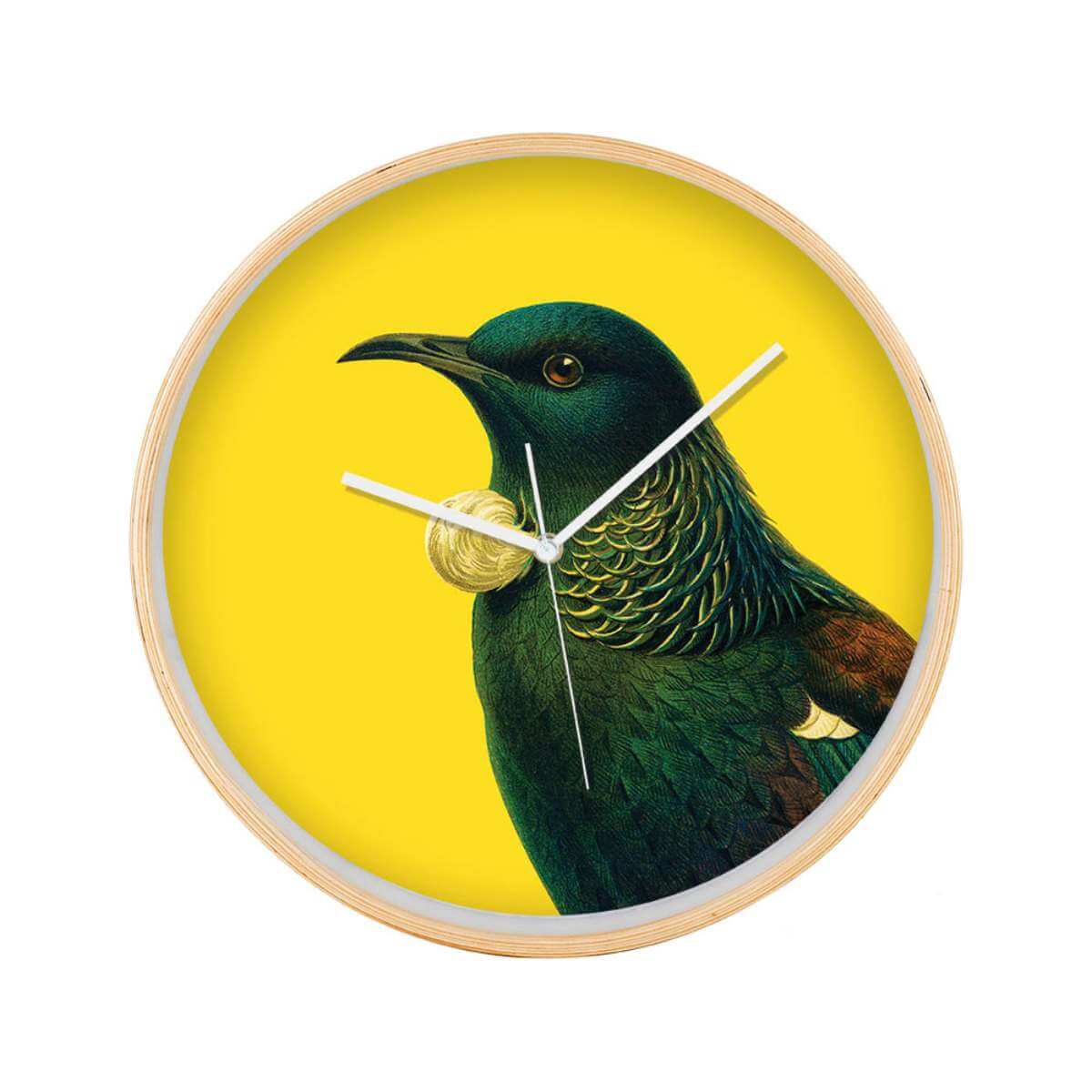 Bright Tui Wooden Frame Clock - Funky Gifts NZ