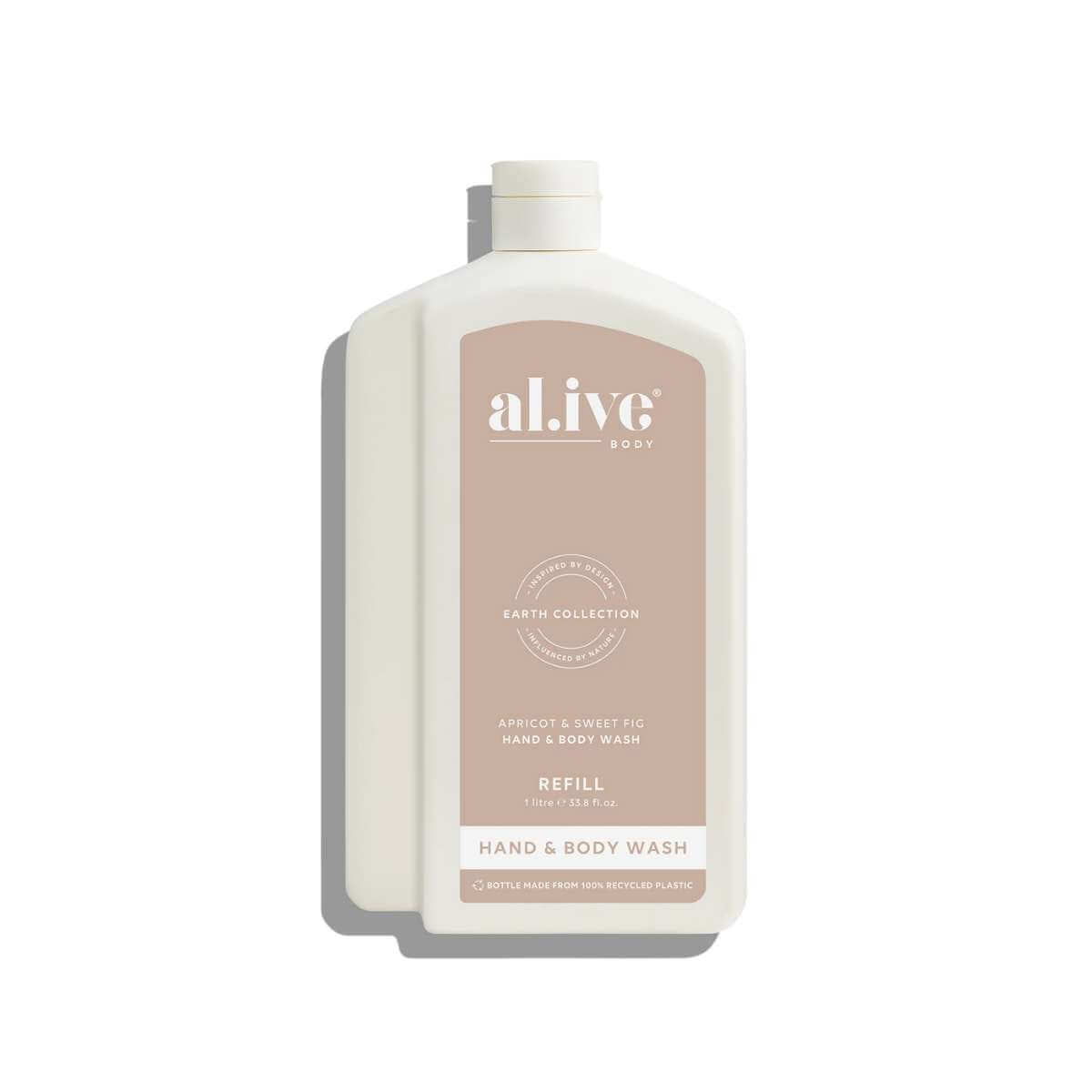 Al.ive Body 1L Wash Refill - Apricot & Sweet Fig - Funky Gifts NZ