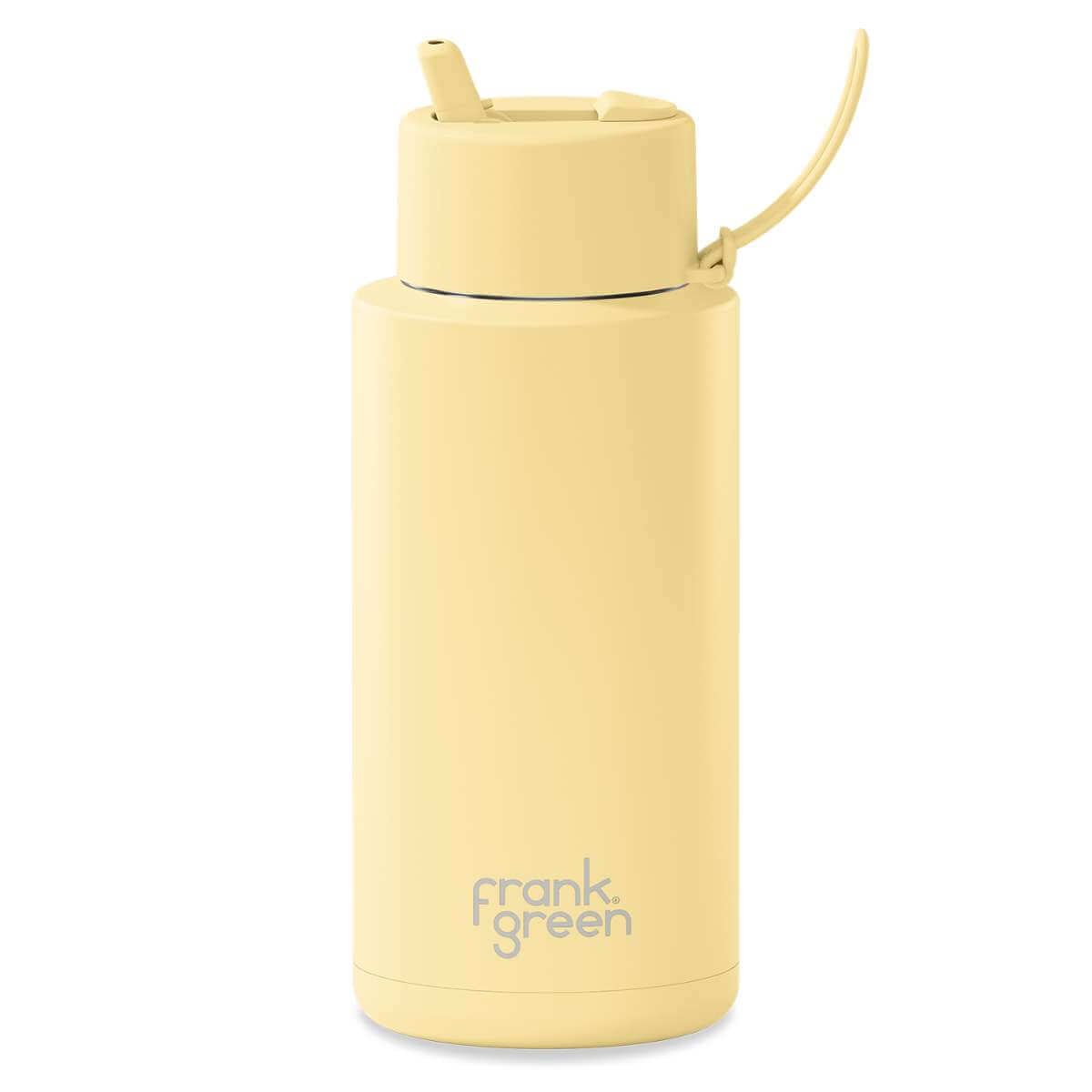 Frank Green - Reusable 34oz Straw Bottle - Buttermilk - Funky Gifts NZ