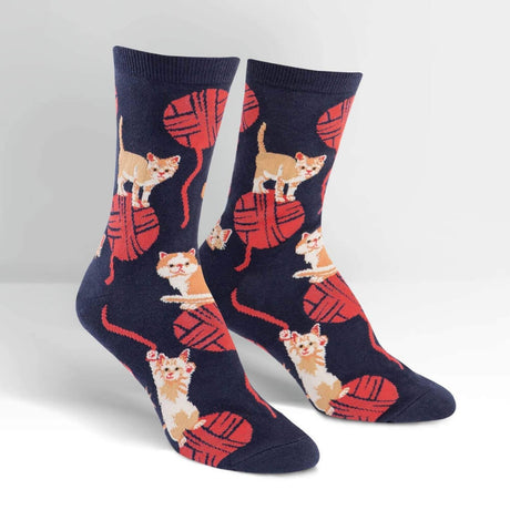 Sock It To Me - Women's Crew Socks - Kitten Knittin - Funky Gifts NZ