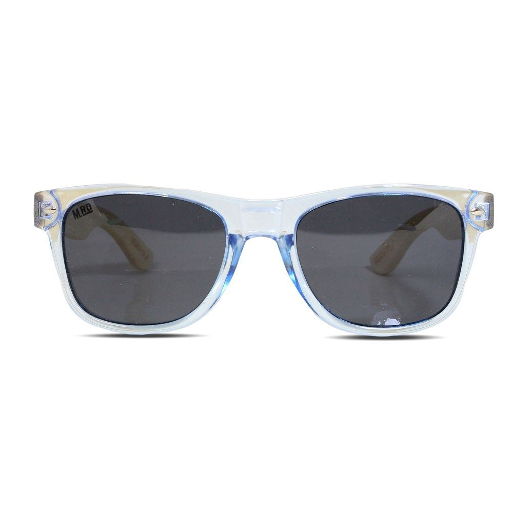 Moana Road Sunglasses 50/50s - Ice Blue with Wooden Arms #3007 - Funky Gifts NZ