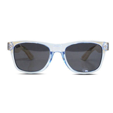 Moana Road Sunglasses 50/50s - Ice Blue with Wooden Arms #3007 - Funky Gifts NZ