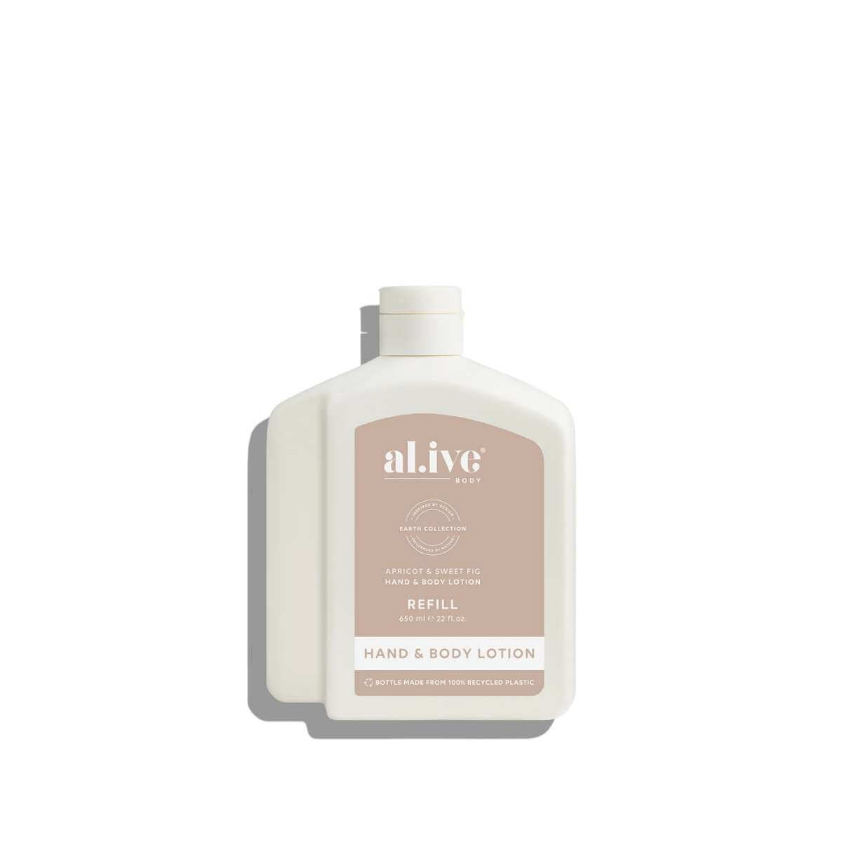 Al.ive Body 650ml Lotion Refill - Apricot & Sweet Fig - Funky Gifts NZ