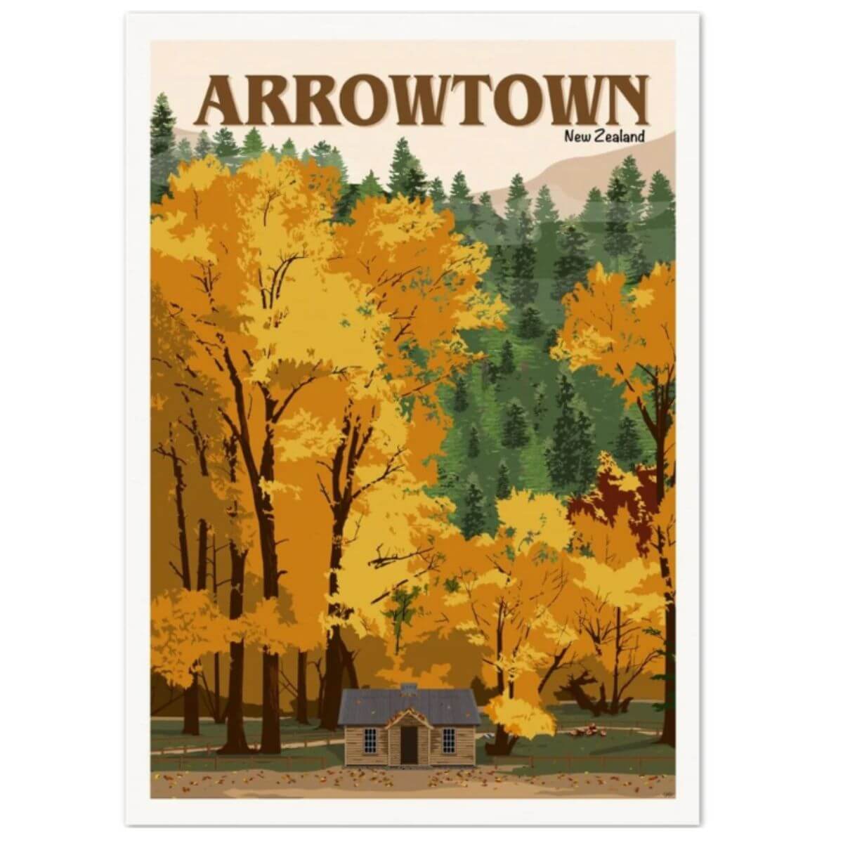 A4 Travel Poster - Arrowtown - Funky Gifts NZ