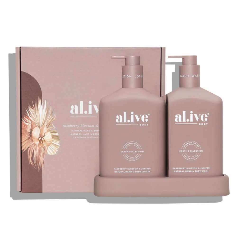 Al.ive Body Wash & Body Raspberry Blossom & Juniper Duo Pack - Funky Gifts NZ