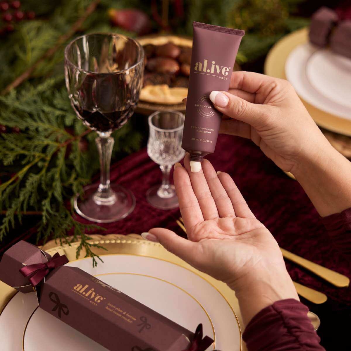 Al.ive Body Hand Cream Cracker - Sweet Plum & Berries - Funky Gifts NZ