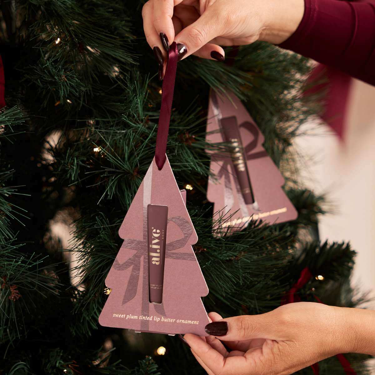 Al.ive Body Tinted Lip Butter Ornament - Sweet Plum - Funky Gifts NZ