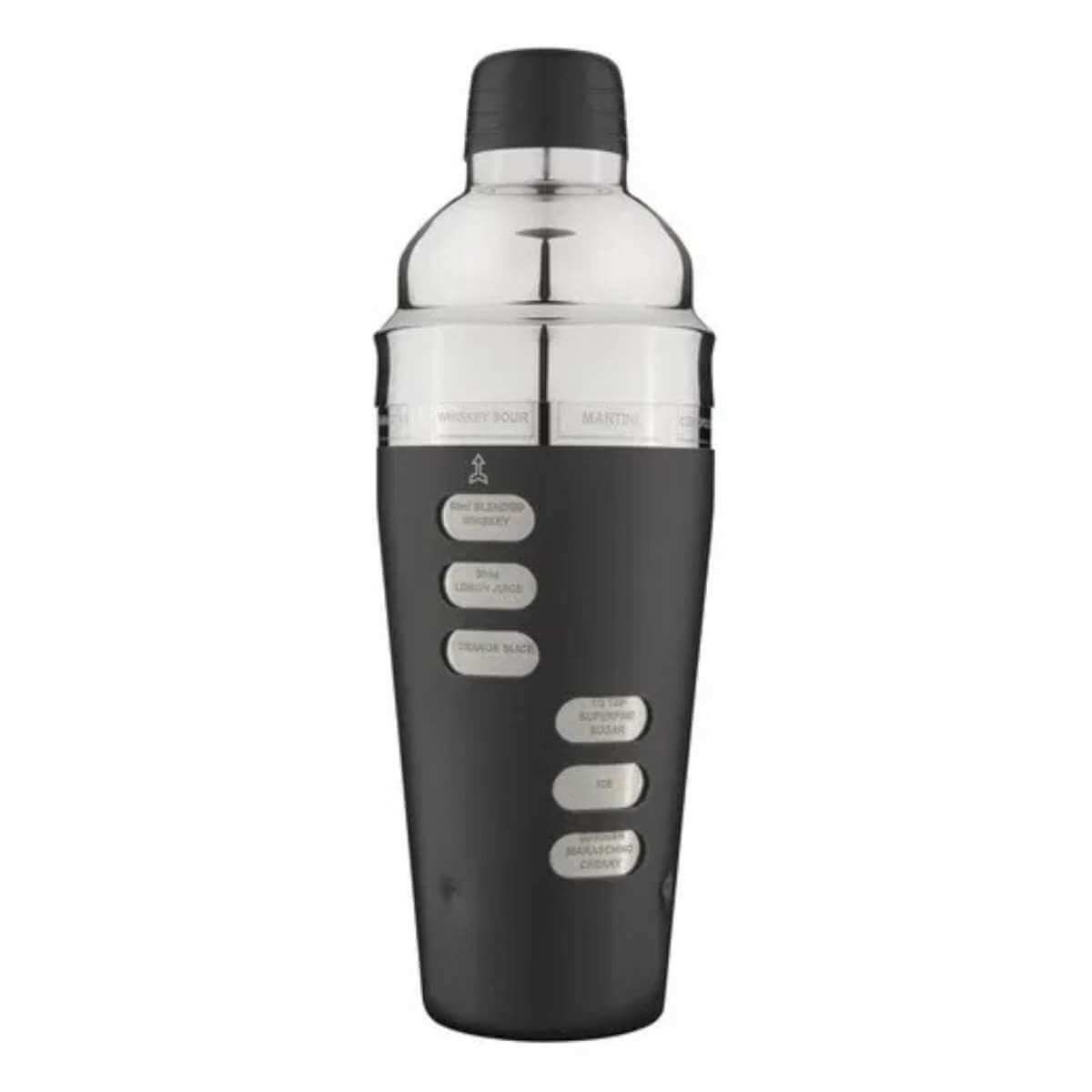 Tempa Aurora Recipe Cocktail Shaker - Matte Black - Funky Gifts NZ