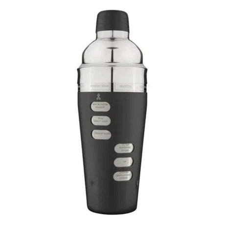 Tempa Aurora Recipe Cocktail Shaker - Matte Black - Funky Gifts NZ