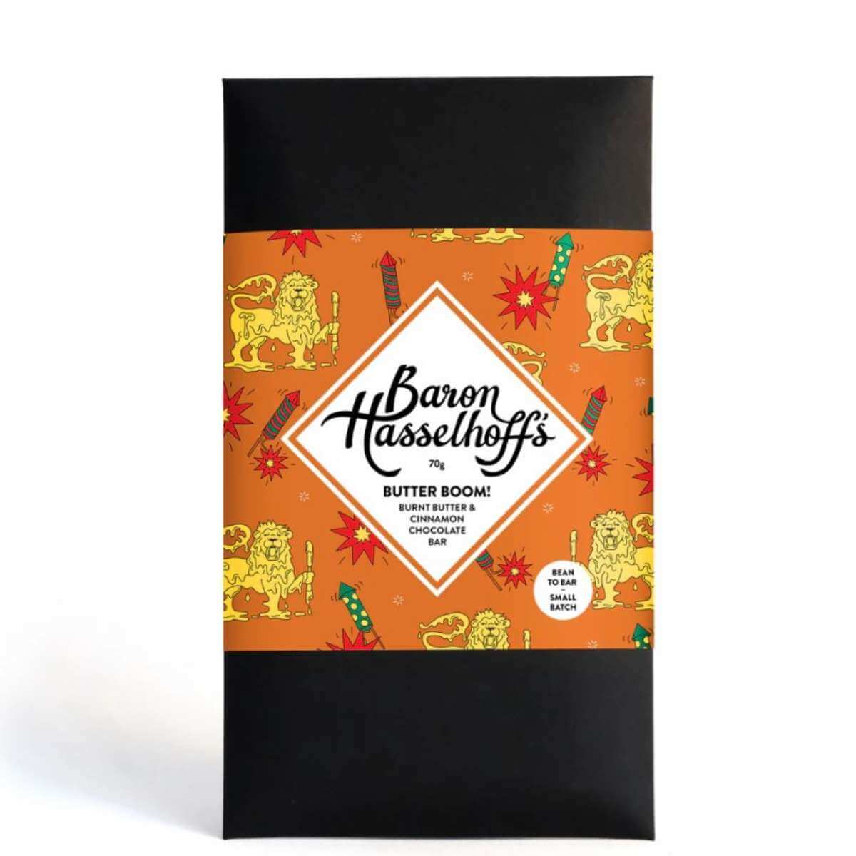 Baron Hasselhoff's - Butter Boom Burnt Butter Cinnamon Chocolate Bar 70g - Funky Gifts NZ