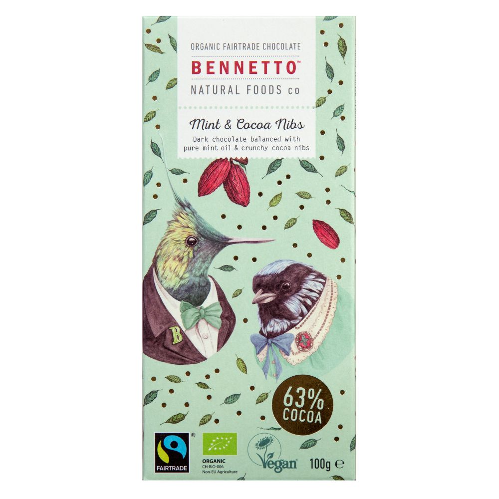 Bennetto Chocolate 80g - Dark Mint - Funky Gifts NZ