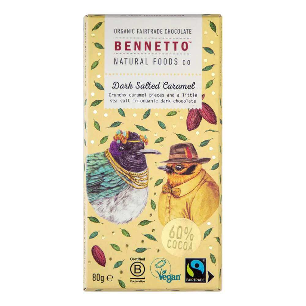 Bennetto Chocolate 80g - Salted Caramel - Funky Gifts NZ
