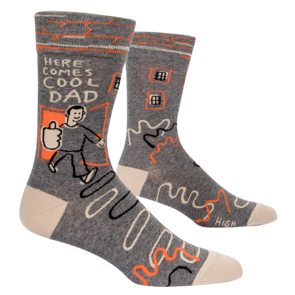 Men's Socks – Here Comes Cool Dad - Blue Q - Funky Gifts NZ