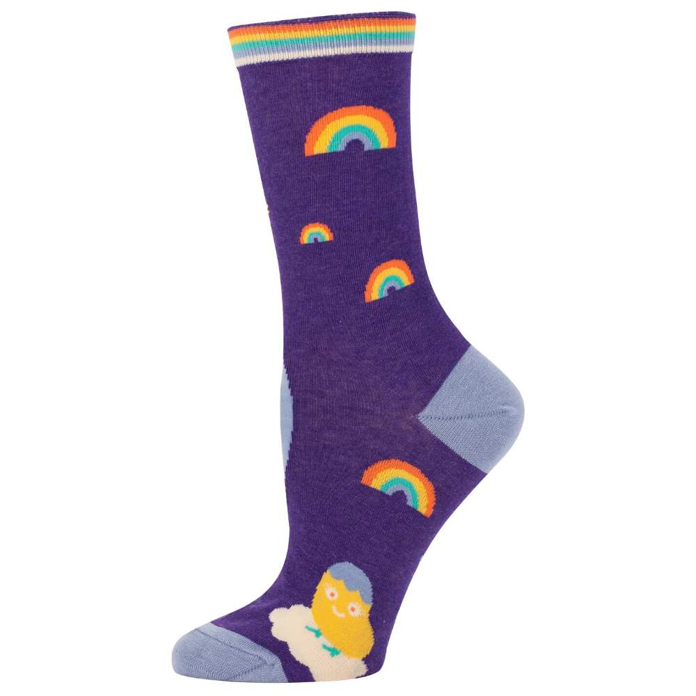 Women's Socks – Sh*tting Rainbows Kind of Day - Blue Q - Funky Gifts NZ