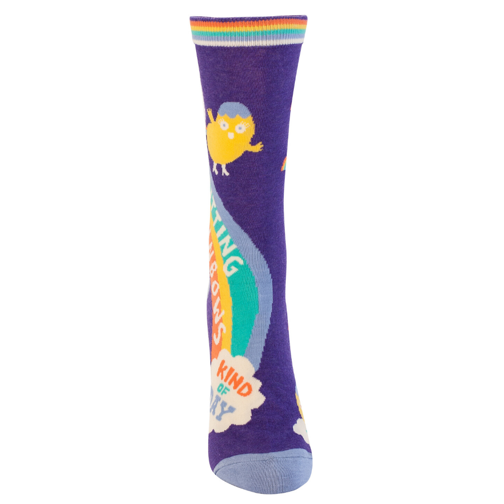 Women's Socks – Sh*tting Rainbows Kind of Day - Blue Q - Funky Gifts NZ