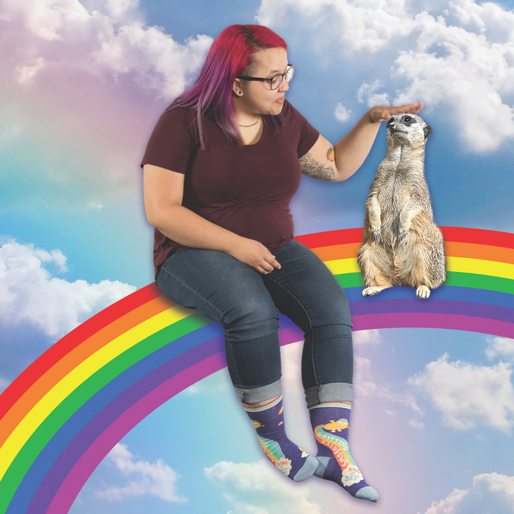 Women's Socks – Sh*tting Rainbows Kind of Day - Blue Q - Funky Gifts NZ