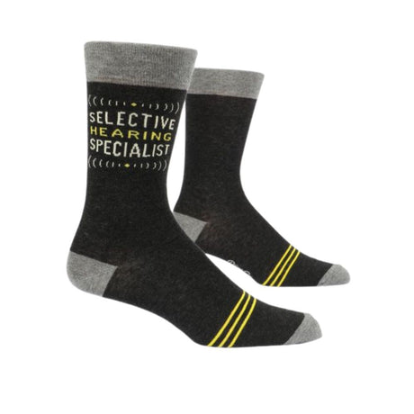 Men's Socks  - Selective Hearing - Blue Q - Funky Gifts NZ