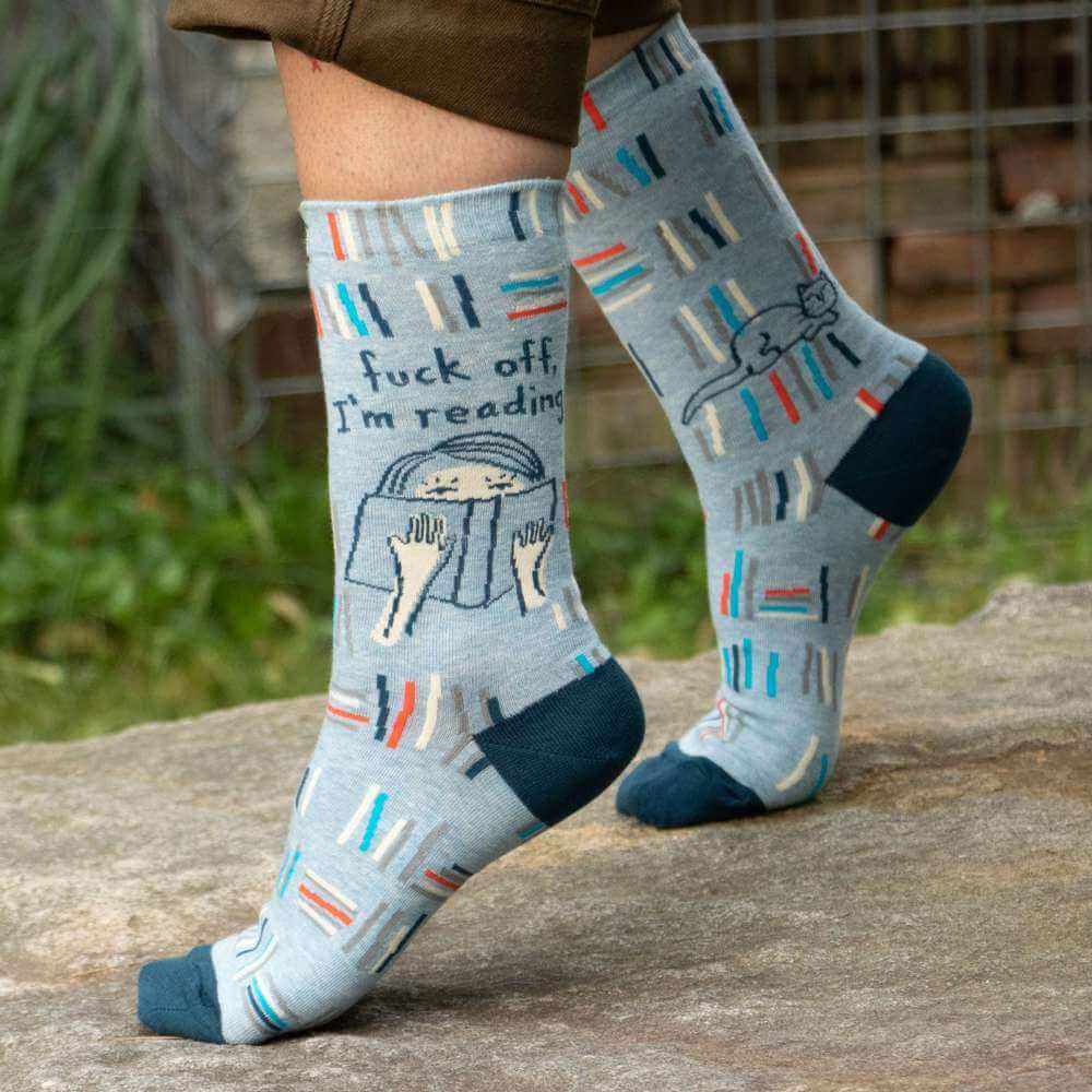 Women's Socks – F*ck Off, I'm Reading - Blue Q - Funky Gifts NZ