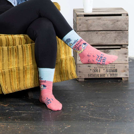 Women's Socks– I Heard You and I Don't Care - Blue Q - Funky Gifts NZ