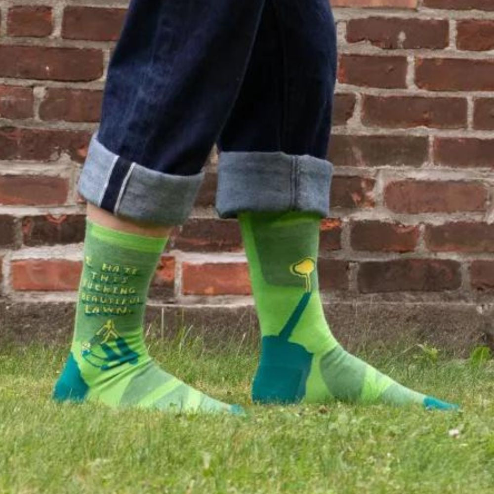 Men's Socks – Beautiful Lawn - Blue Q - Funky Gifts NZ