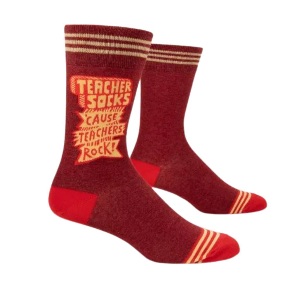 Men's Socks - Teachers Rock - Blue Q - Funky Gifts NZ