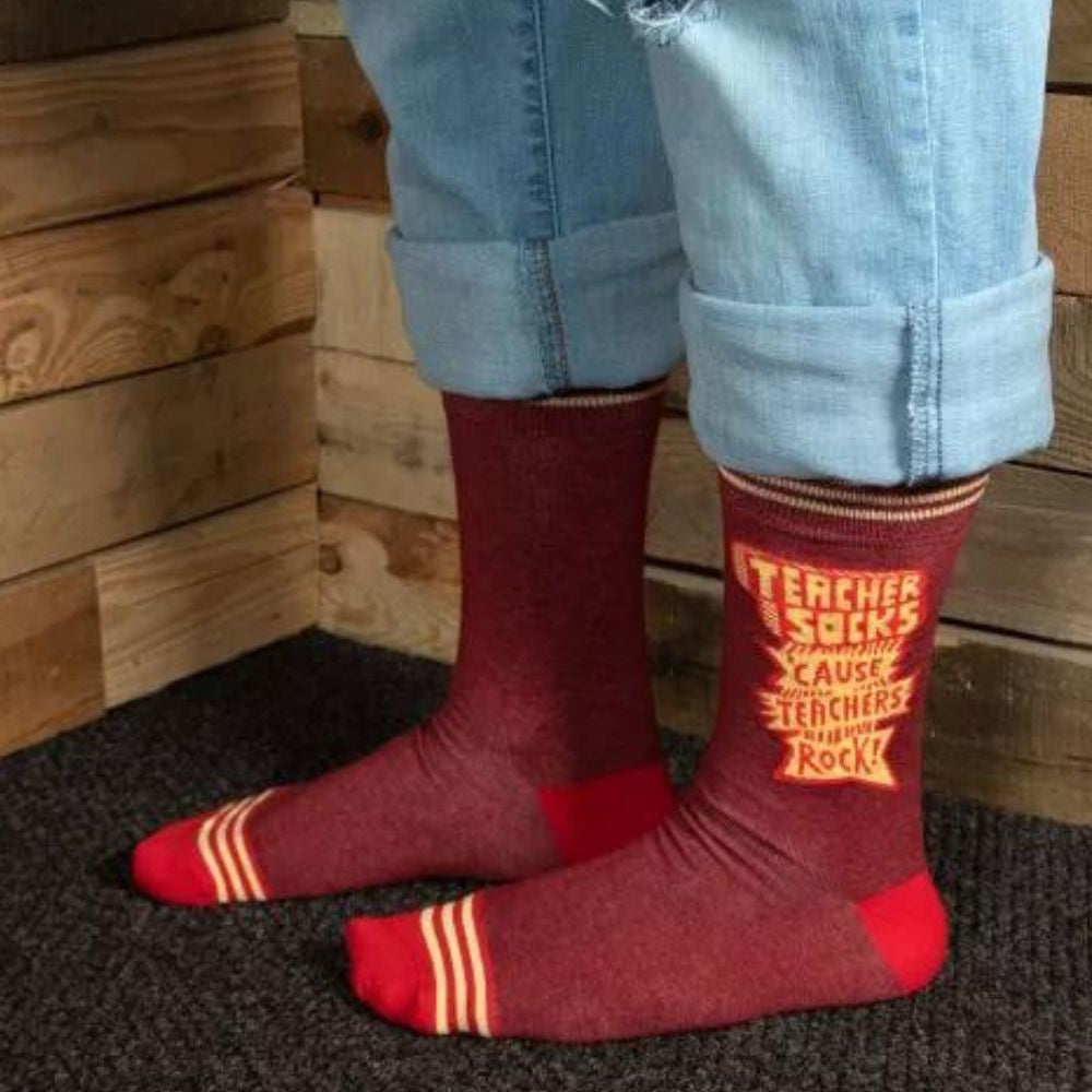 Men's Socks - Teachers Rock - Blue Q - Funky Gifts NZ
