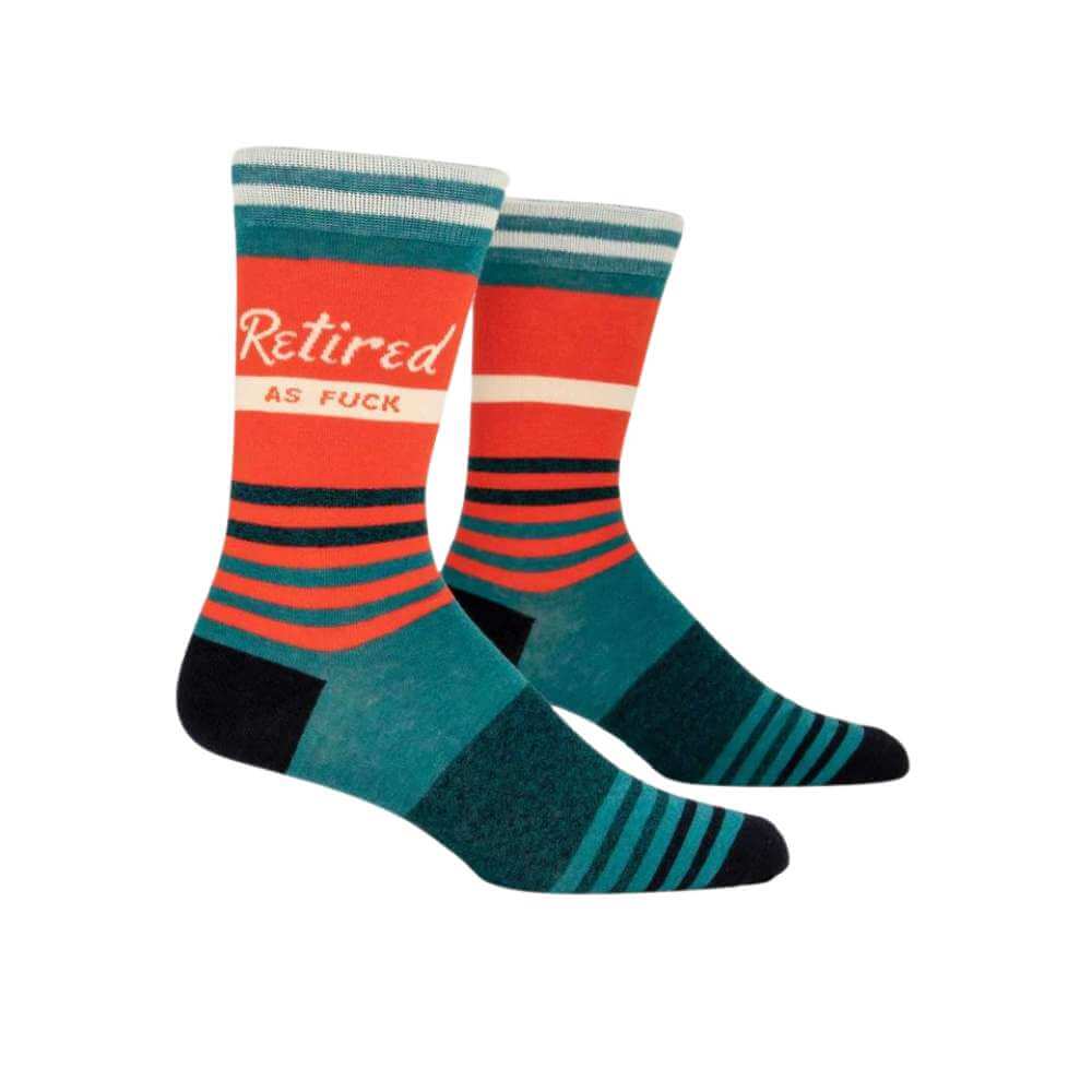Men's Socks – Retired as Fuck - Blue Q - Funky Gifts NZ