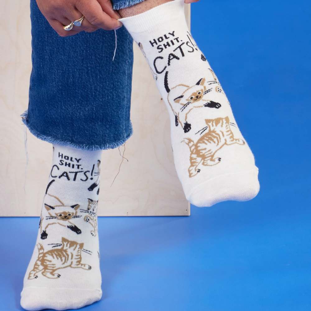 Women's Socks - Holy Shit. Cats! - Blue Q - Funky Gifts NZ