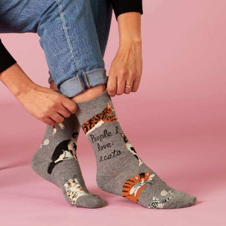 Blue Q Socks – Women's Crew – People I Love, Cats - Funky Gifts NZ