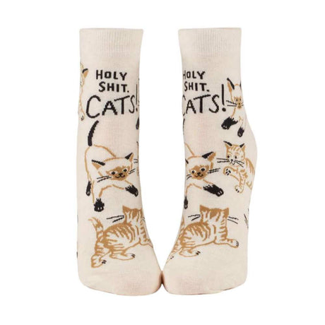 Women's Socks - Holy Shit. Cats! - Blue Q - Funky Gifts NZ