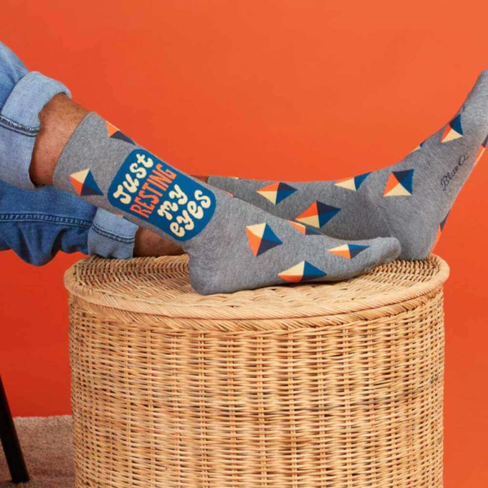 Men's Socks – Just Resting My Eyes - Blue Q - Funky Gifts NZ