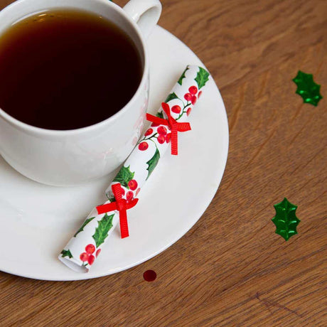 Botanical Holly Christmas Saucer Crackers - Funky Gifts NZ