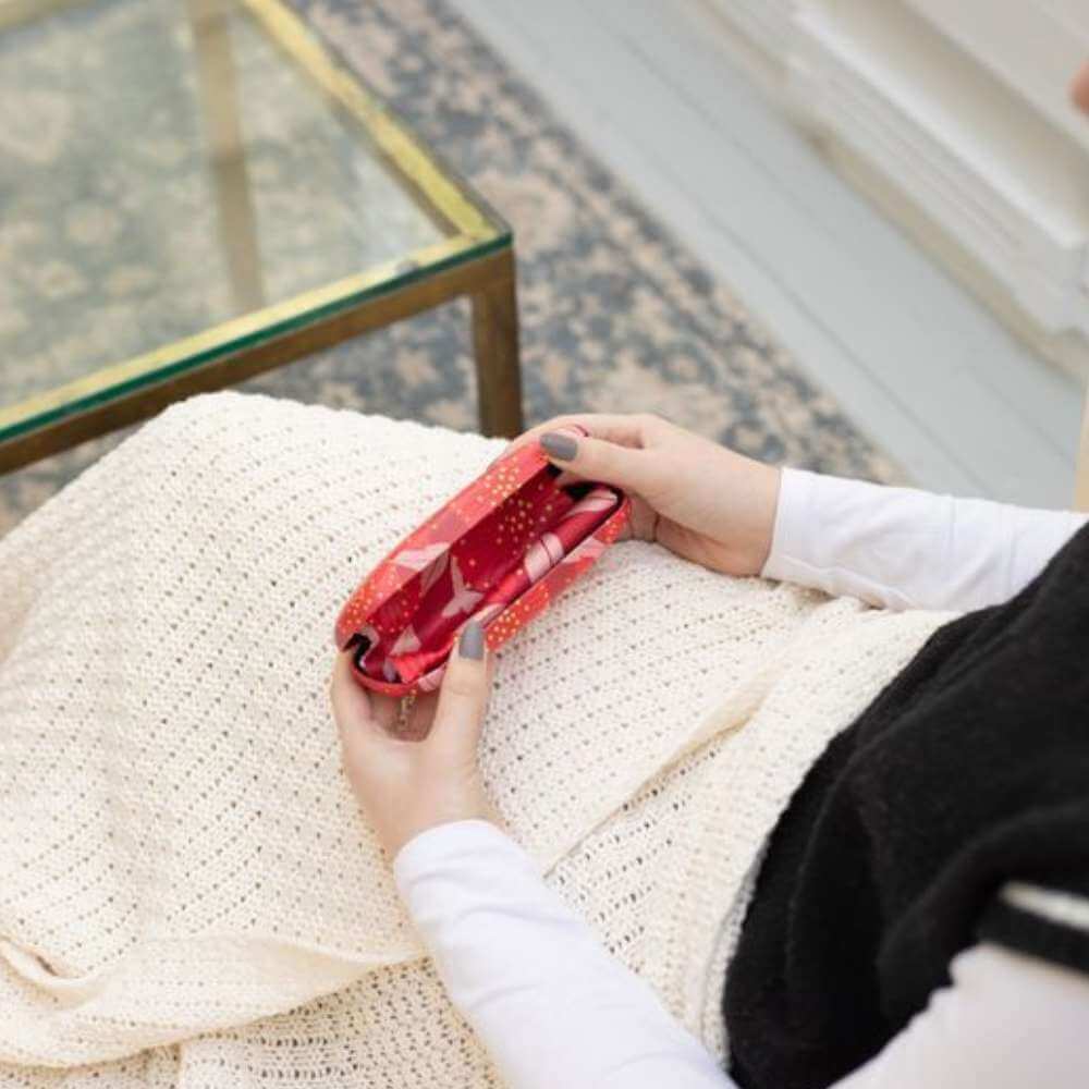 Bright Botanical Red Pohutukawa Glasses Case - Funky Gifts NZ
