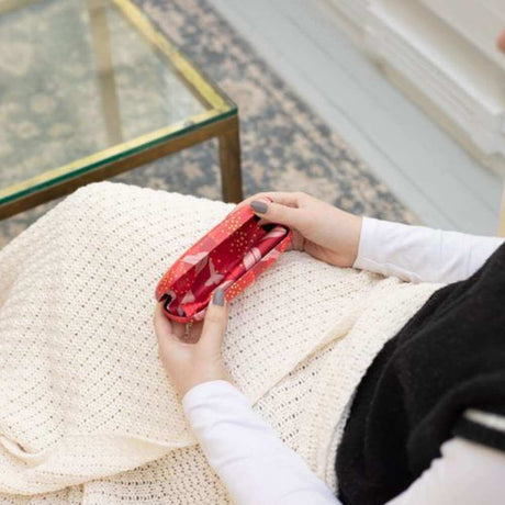 Bright Botanical Red Pohutukawa Glasses Case - Funky Gifts NZ