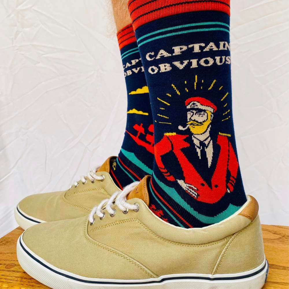 Captain Obvious Men's Socks - Funky Gifts NZ