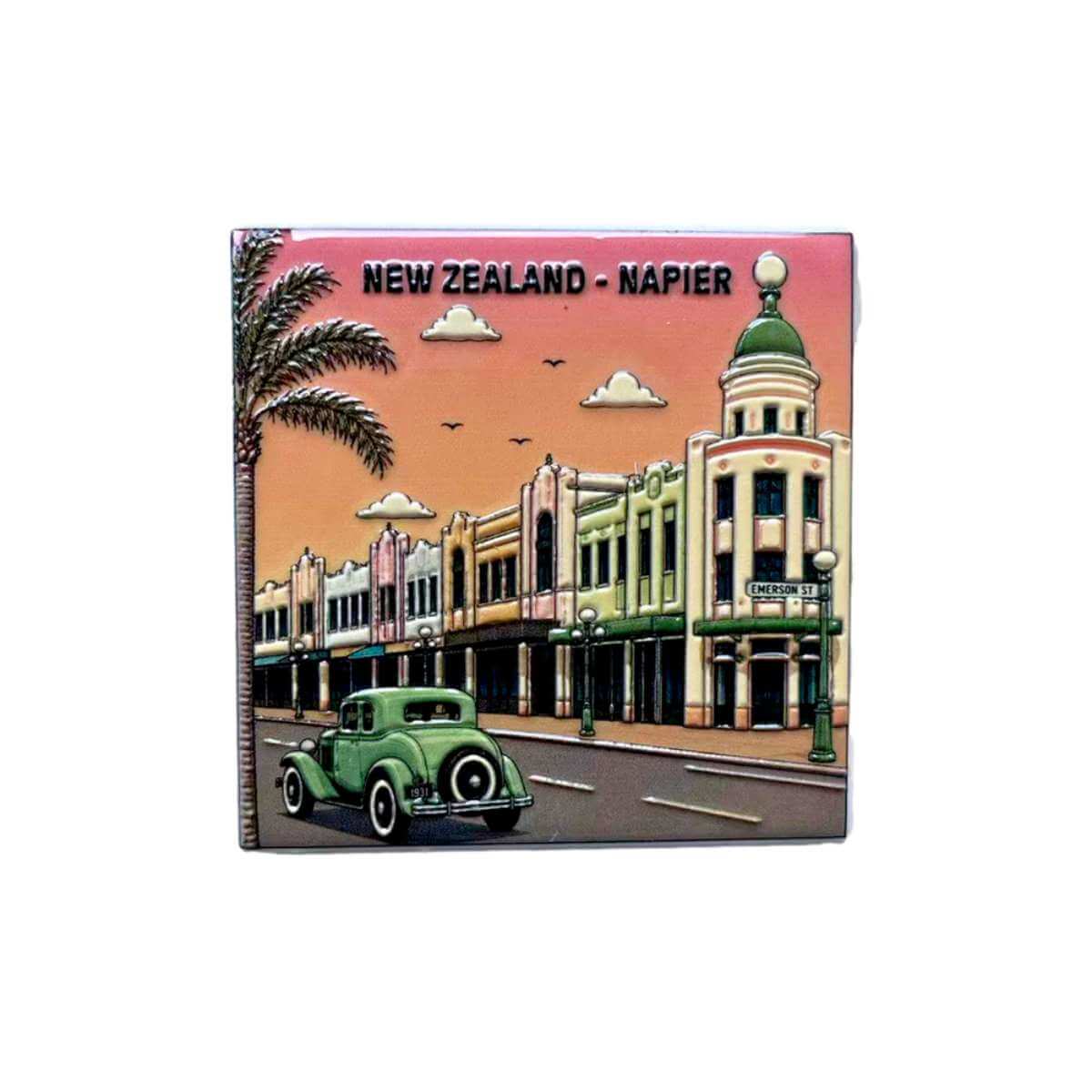 Moana Road Ceramic Square Magnet - Funky Gifts NZ