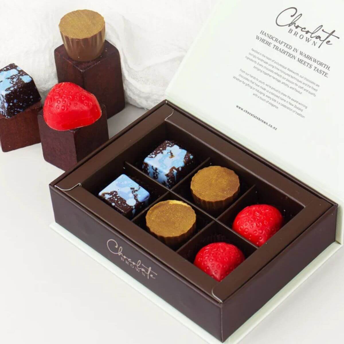 Chocolate Brown - Signature Desserts Boxed Chocolates 6pk - Funky Gifts NZ