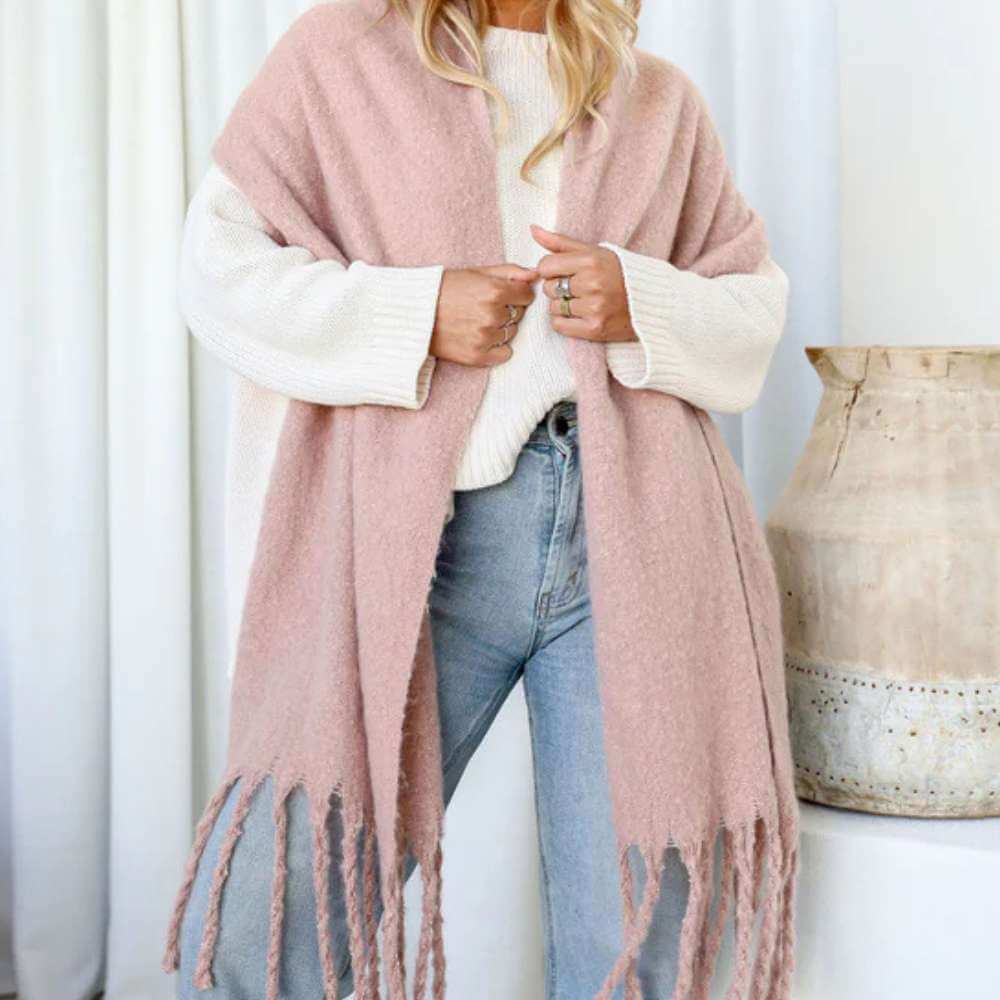 Cosy Knit Scarf - Nude Pink - Funky Gifts NZ