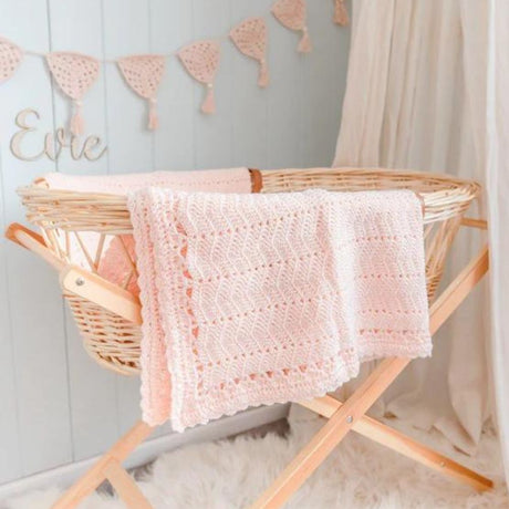 Handmade Crochet Baby Blanket - Peach - Funky Gifts NZ