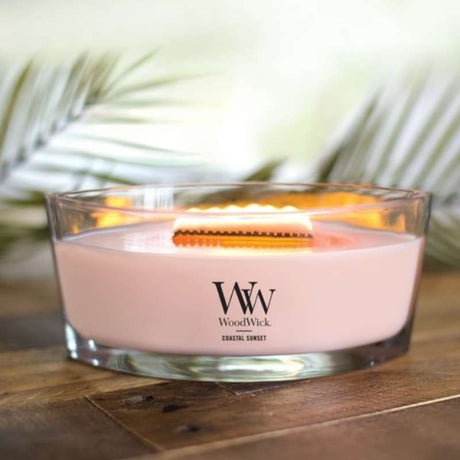 Ellipse WoodWick Scented Soy Candle - Coastal Sunset - Funky Gifts NZ