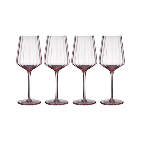Esme 4pk Wine Glass - Blush Pink - Funky Gifts NZ