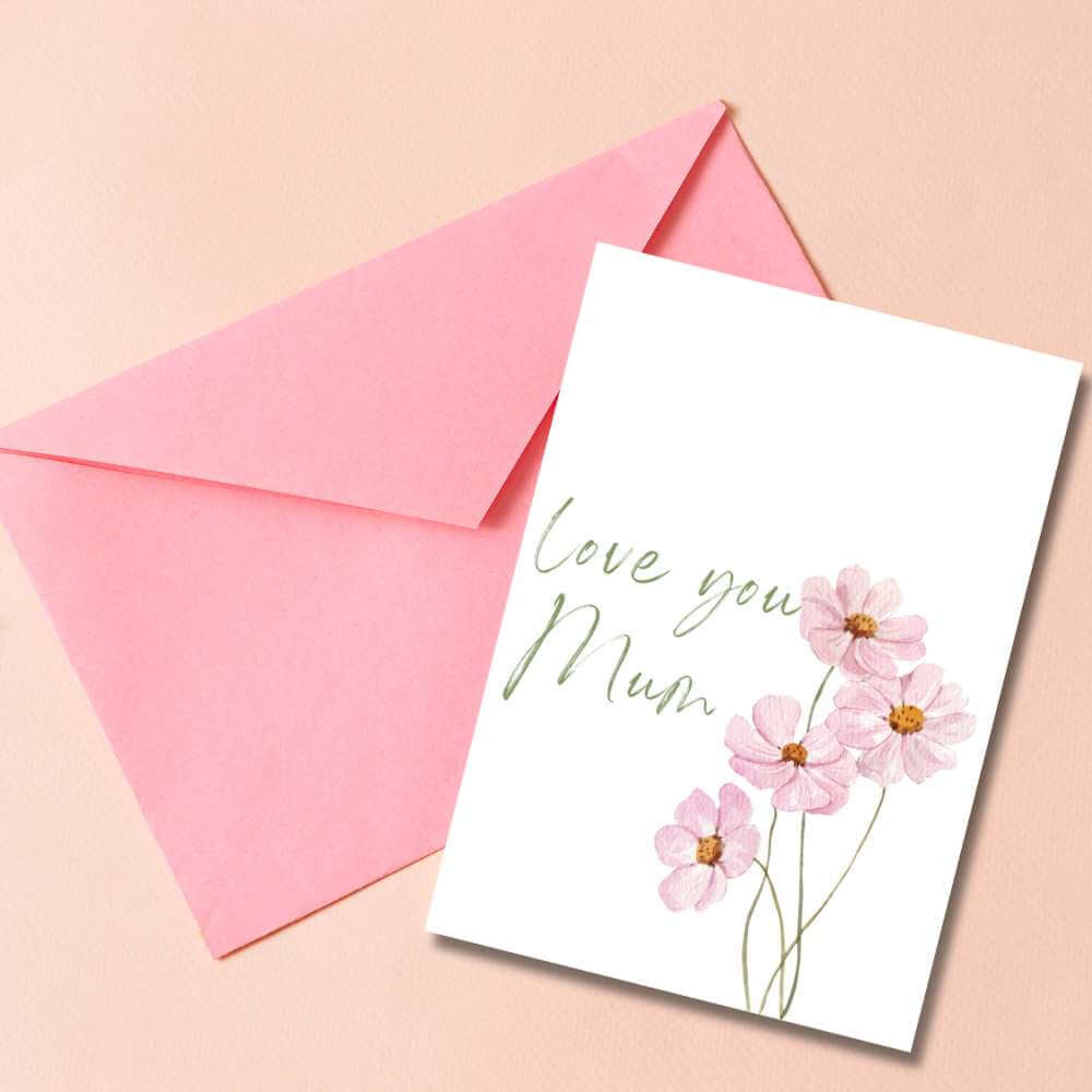 Mother's Day Greeting Card - Floral Love You Mum - Funky Gifts NZ