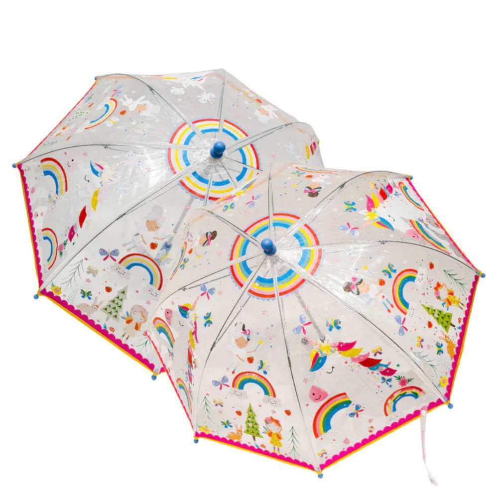 Rainbow Fairy - Transparent Colour Changing Umbrella - Funky Gifts NZ