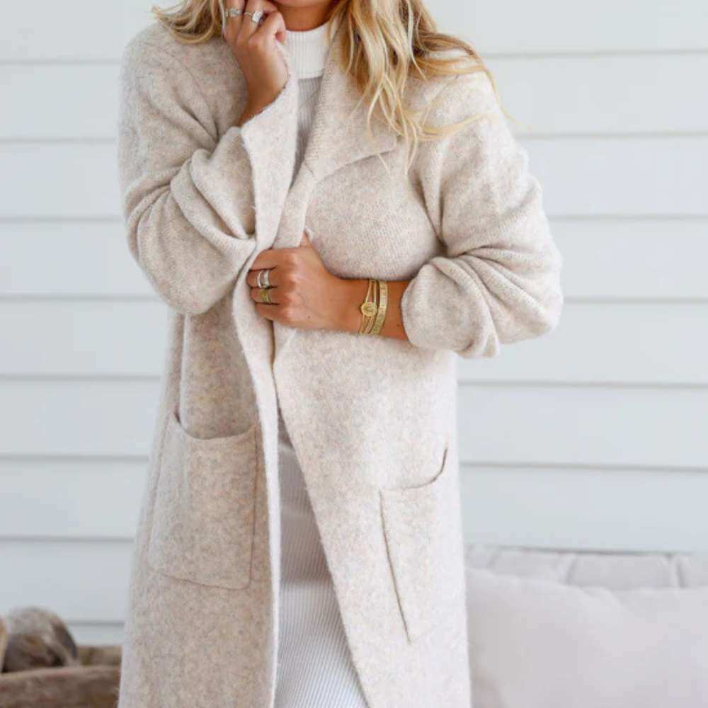 Haven Longline Cardie - Winter White - Funky Gifts NZ