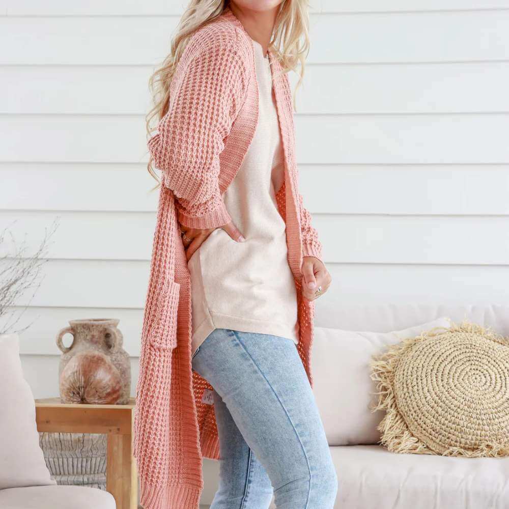 Long Embrace Cardie - Sandstone - Funky Gifts NZ