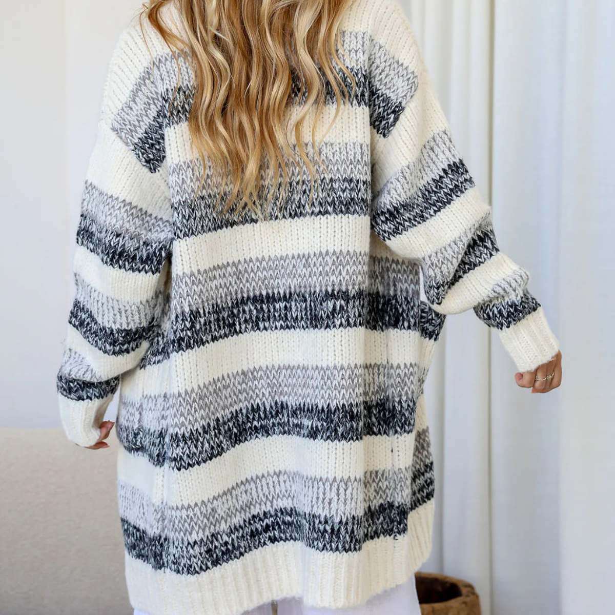 Comfort Cardi - Grey Black - Funky Gifts NZ