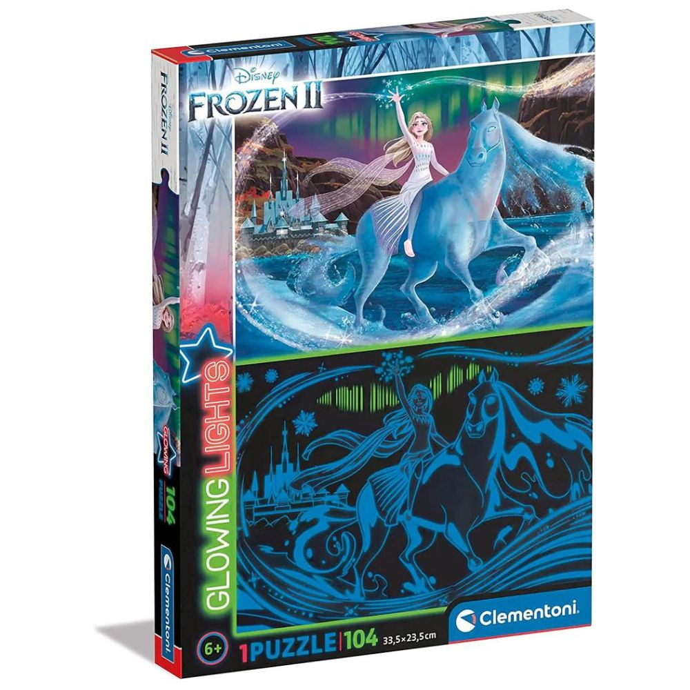 Frozen 2 Glowing Lights 104pc Puzzle (Glow in the Dark) - Funky Gifts NZ