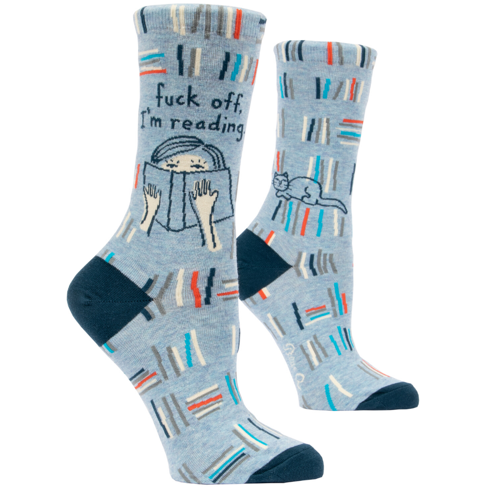 Women's Socks – F*ck Off, I'm Reading - Blue Q - Funky Gifts NZ