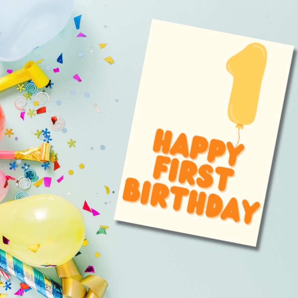 Greeting Card - Happy First Birthday - Funky Gifts NZ