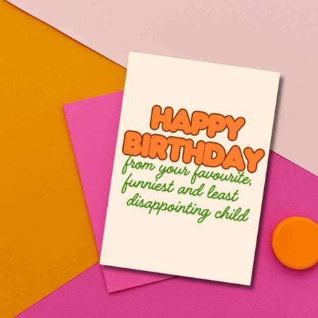 Greeting Card - Least Disappointing Child - Funky Gifts NZ
